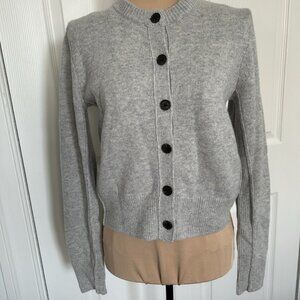 Madewell $198 Cashmere Heather Gray Button-Front Cardigan Sweater Size XXS